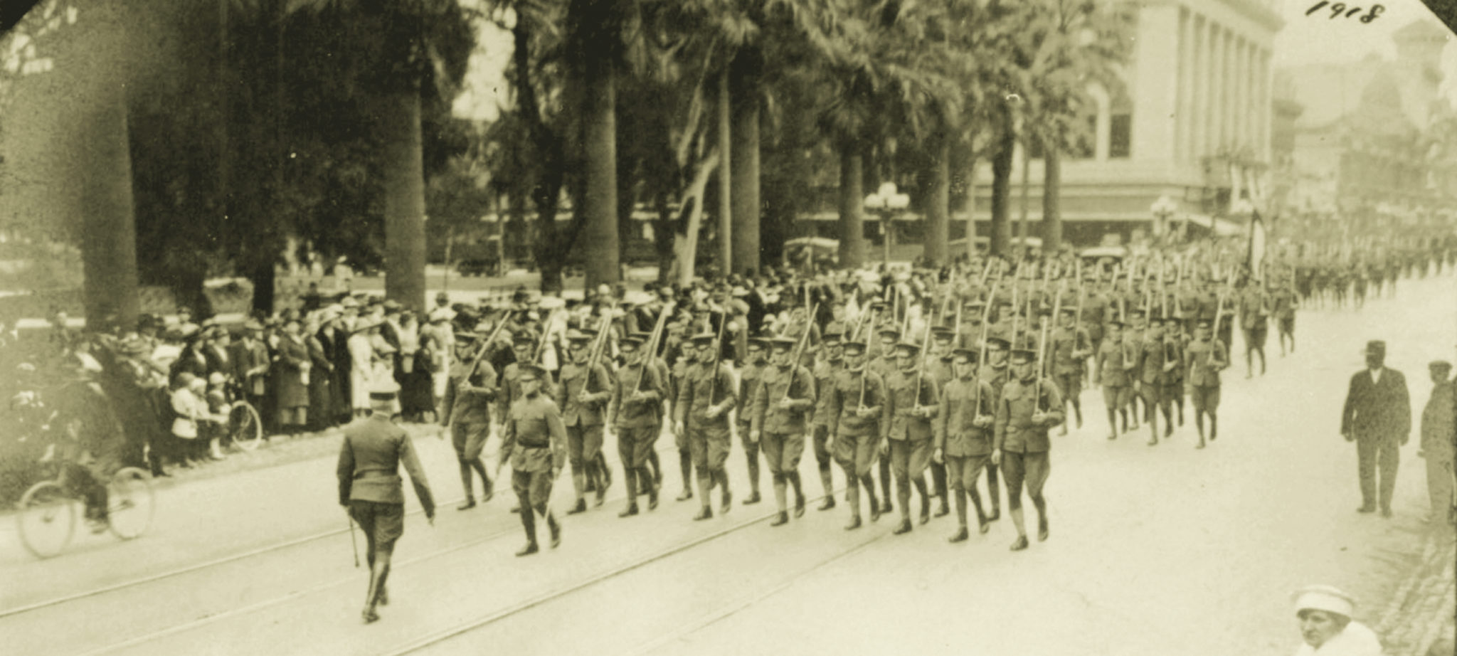 SCU Cadets on parade in 1918
