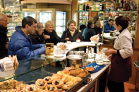 Command center: behind the bar at Pasticceria Ballarin. Photo: Roger Paperno