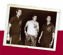 Bronco pro match-up. From left: Dennis Awtrey, Ralph Ogden, and Bud Ogden on the eve of a game between the Warriors and 76ers.