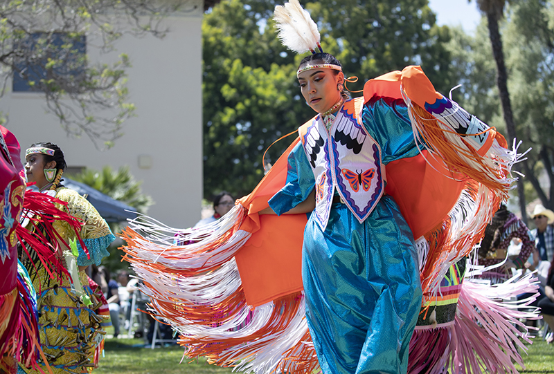 Woman dancing at the SCU's First Annual Powwow