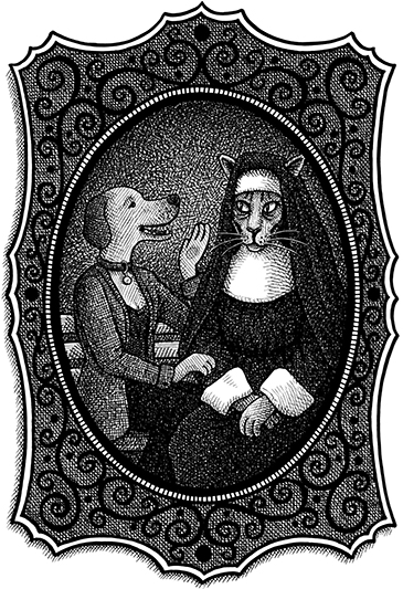 Dog and Cat-Nun Illustration
