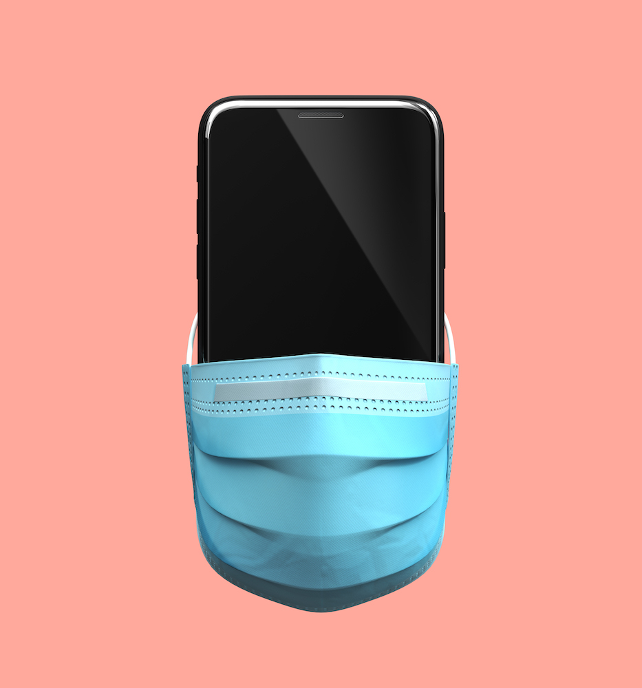 Smartphone In Medical Mask. Courtesy iStock
