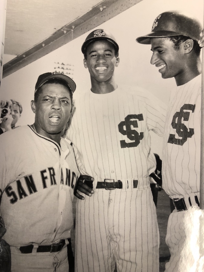 Alvin and Albert Strane with Willie Mays