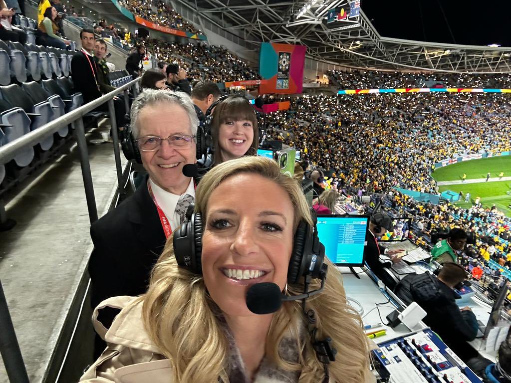 Aly Wagner at 2023 World Cup. Photo courtesy X (Twitter)