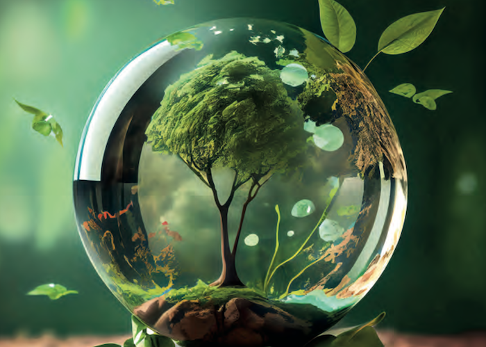 climate trapped in a crystal ball. Photo by Adobe Stock.