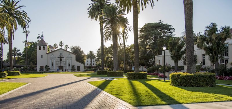 2016, #4111, Campus Beauty, Sunset, Campus Architecture, Palm Drive, Mission Church, Palm Trees, Shadows