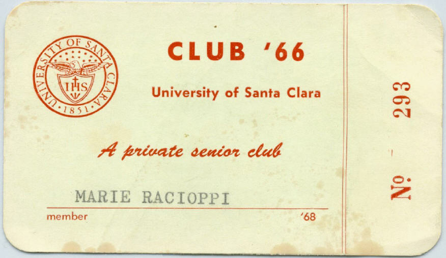 Club 66 Card, Marie Barry