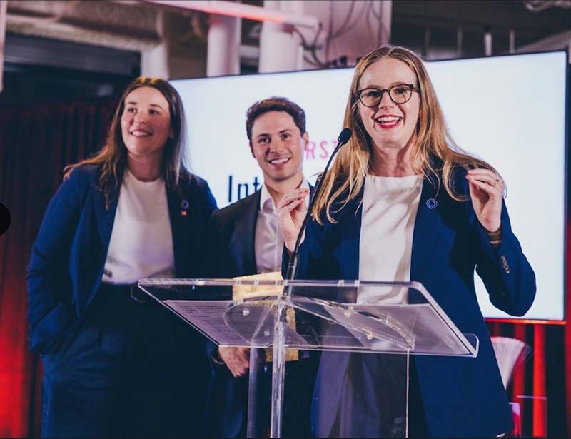 Madeline Eiken and her biotech company co-founders at the Heartland Challenge