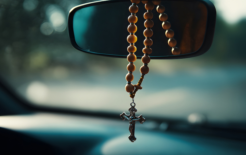 Rosary Beads In Car Adobestock
